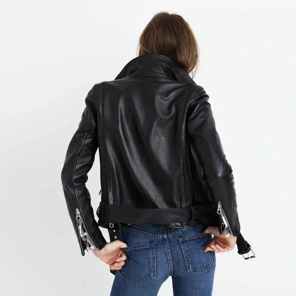 Madewell “The Ultimate Leather Motorcycle Jacket” Women’s Size Medium - Picture 4 of 12